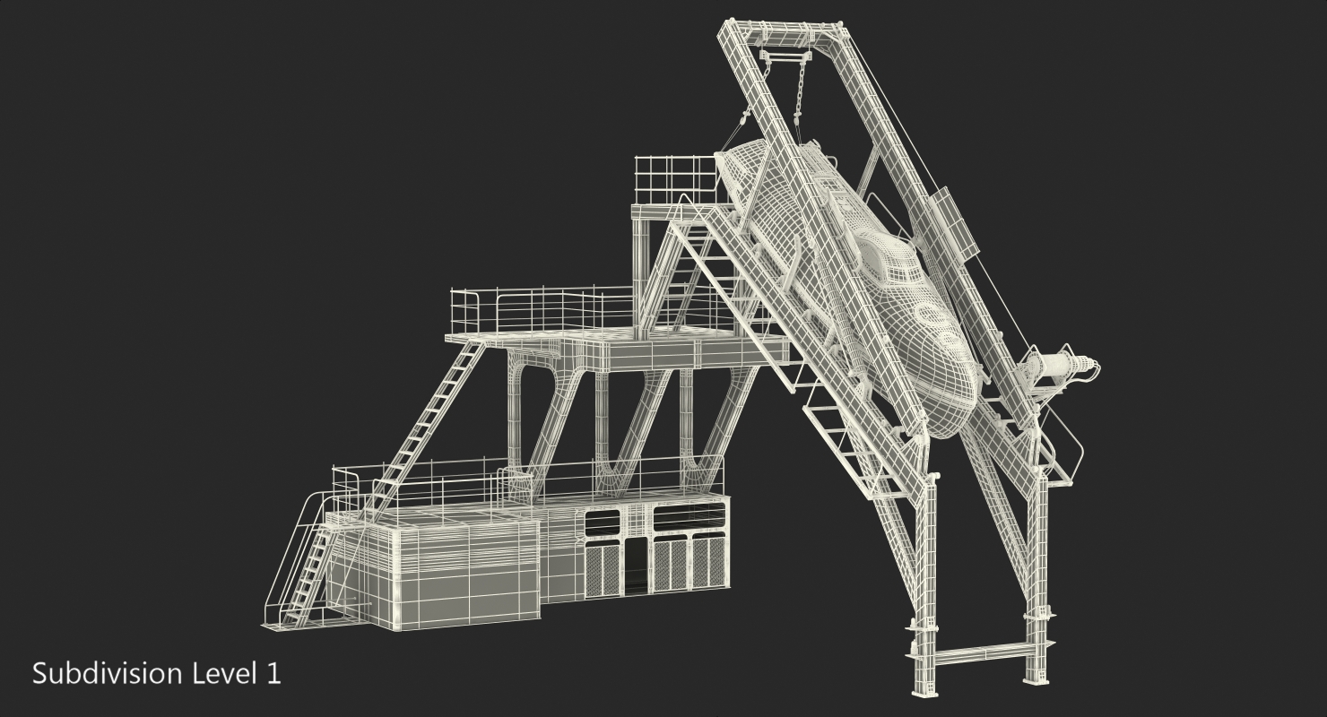 Freefall Lifeboat Launching Mechanism 3D