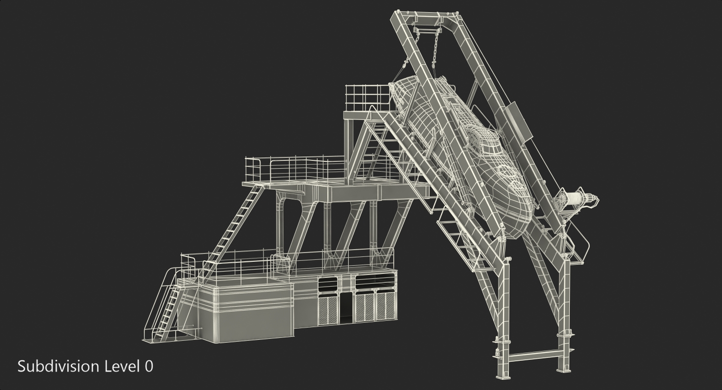 Freefall Lifeboat Launching Mechanism 3D