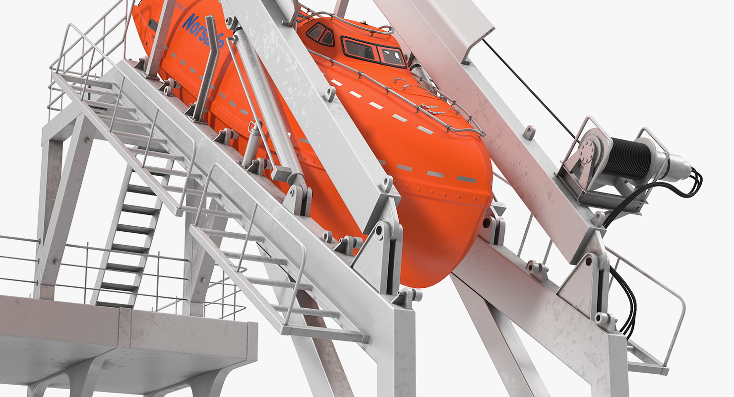 Freefall Lifeboat Launching Mechanism 3D