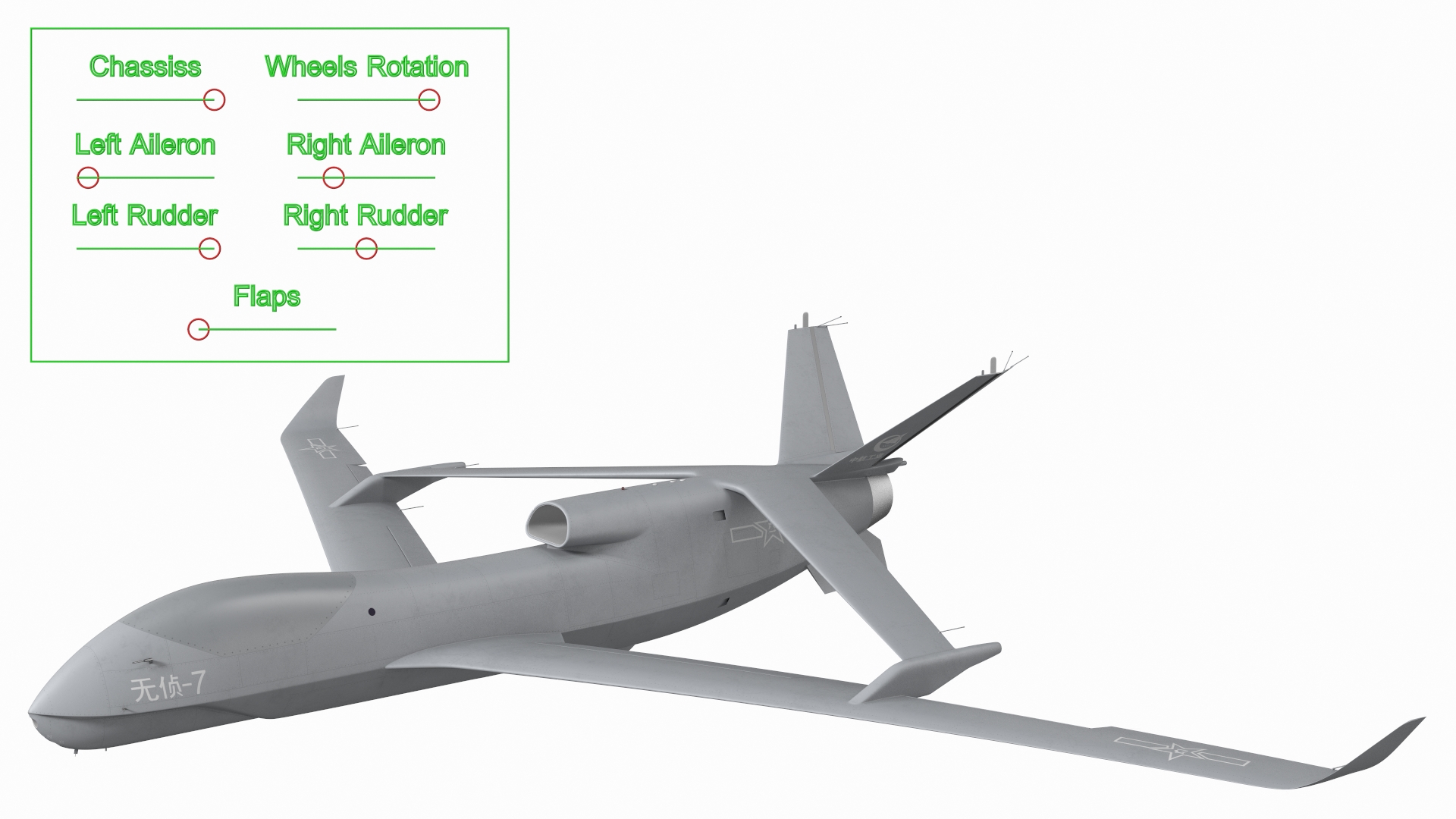 Chengdu Xianglong WZ7 UAV Rigged 3D