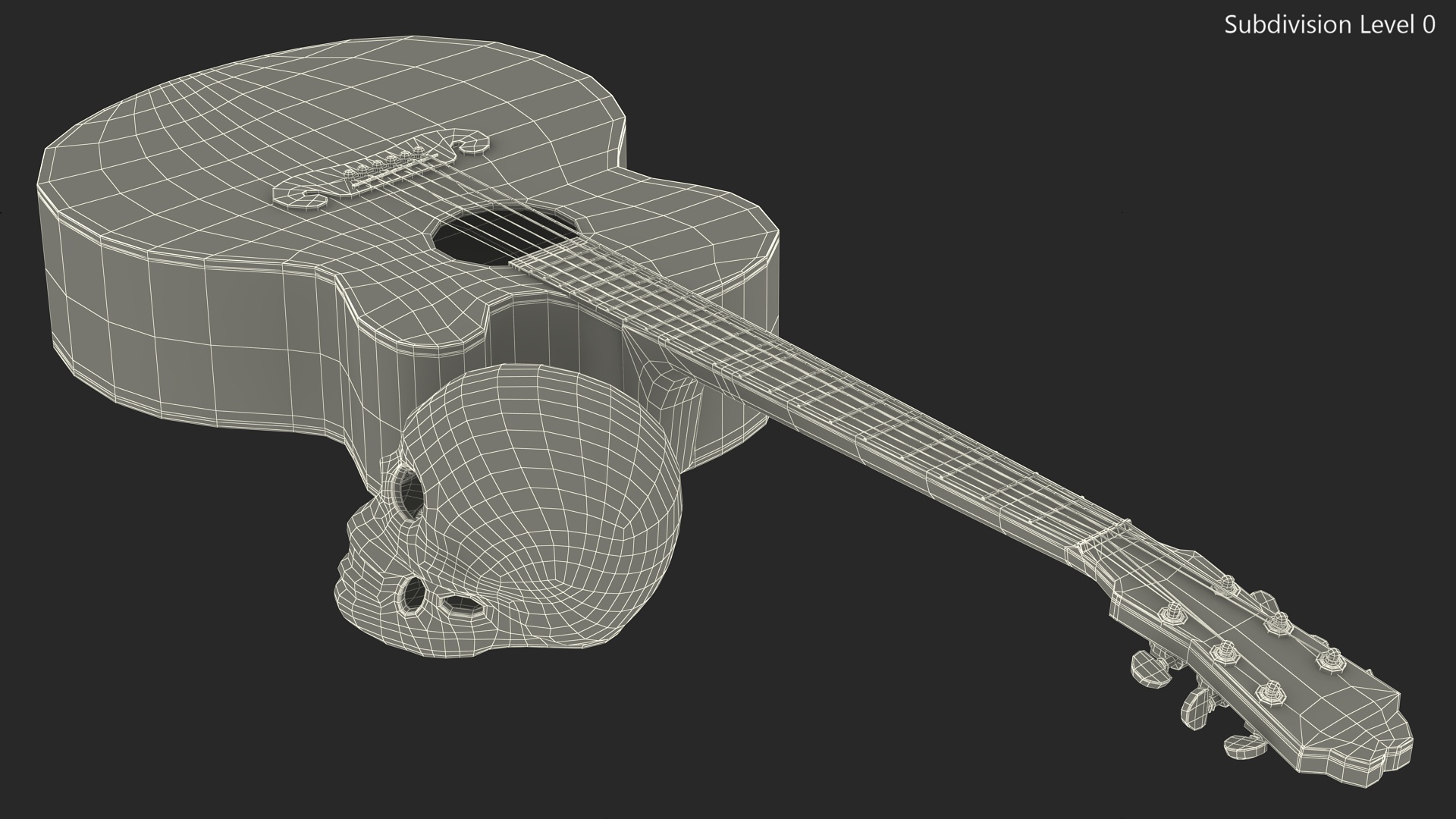 Mexican Guitar and Calavera 3D