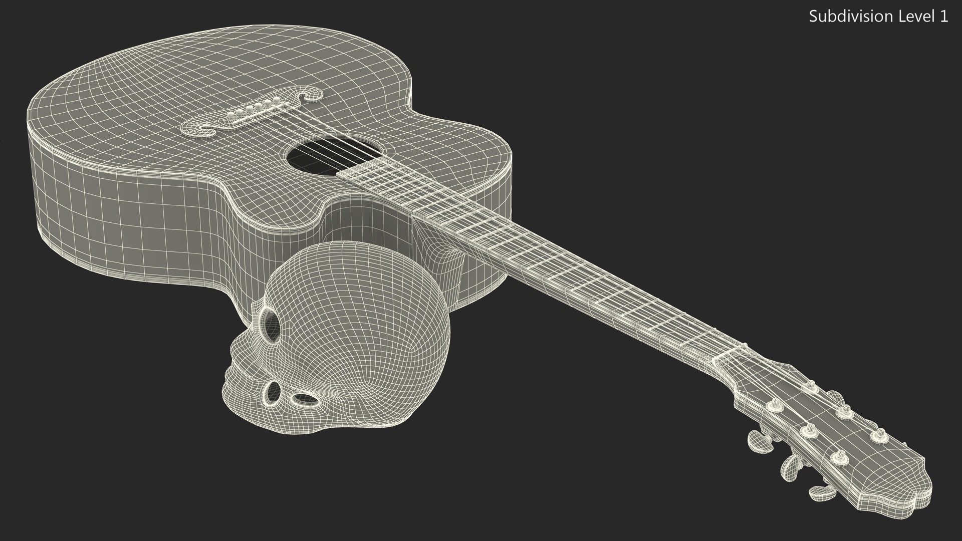 Mexican Guitar and Calavera 3D