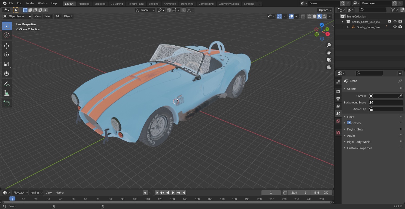 Shelby Cobra Blue 3D