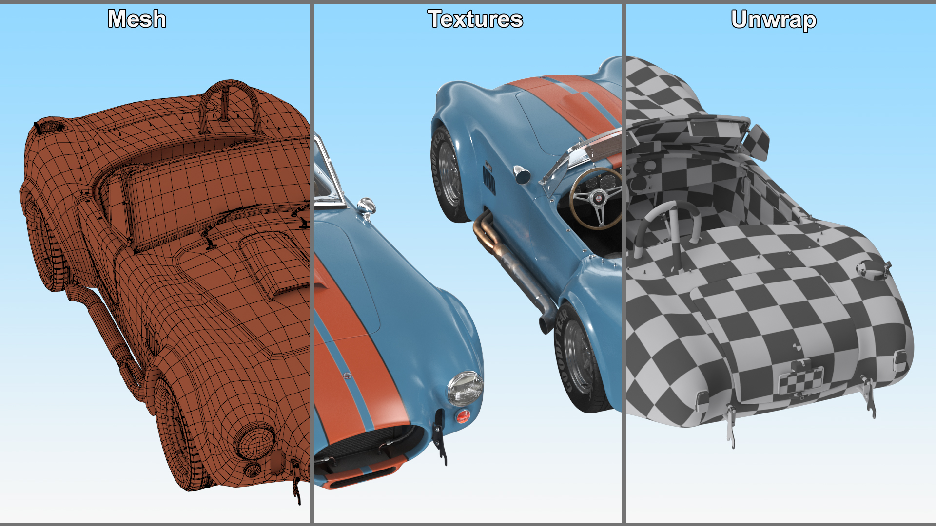 Shelby Cobra Blue 3D