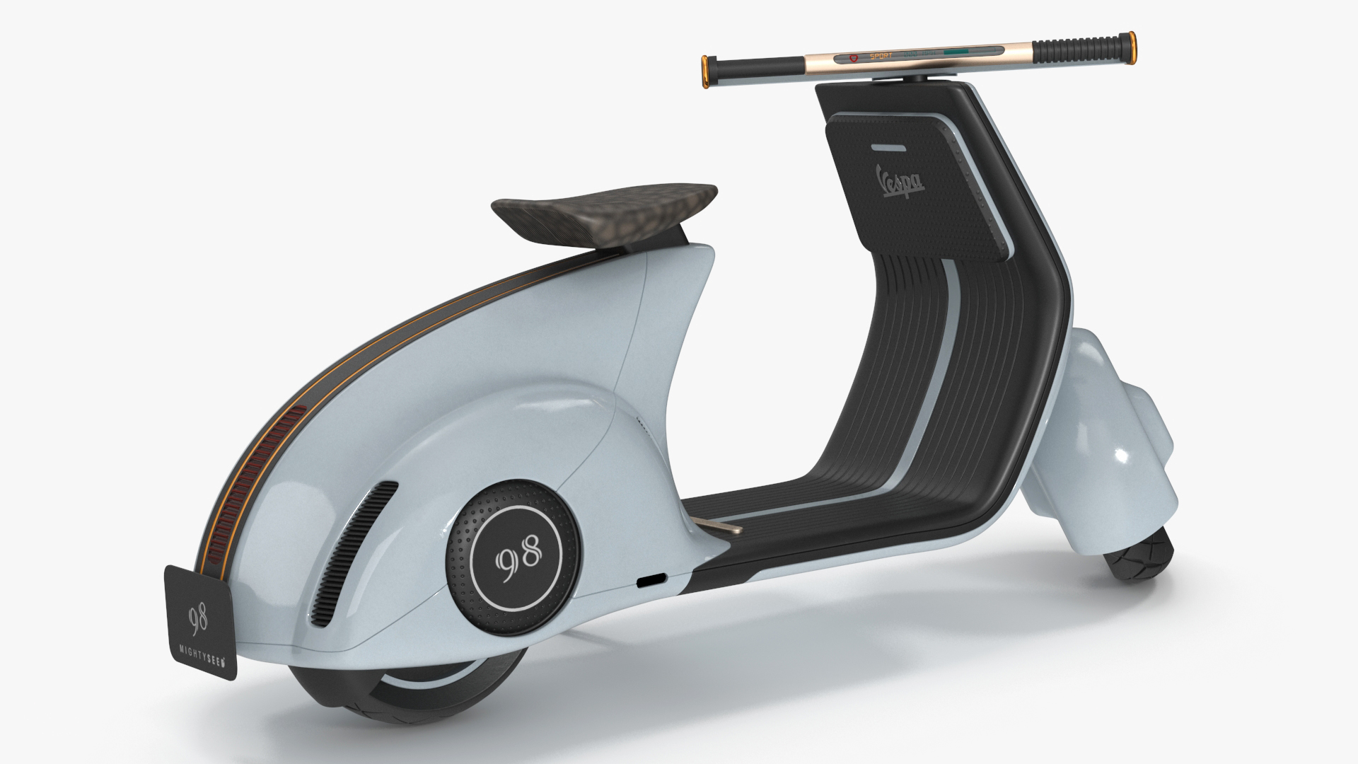 Electric Scooter Vespa 98 Blue Rigged 3D