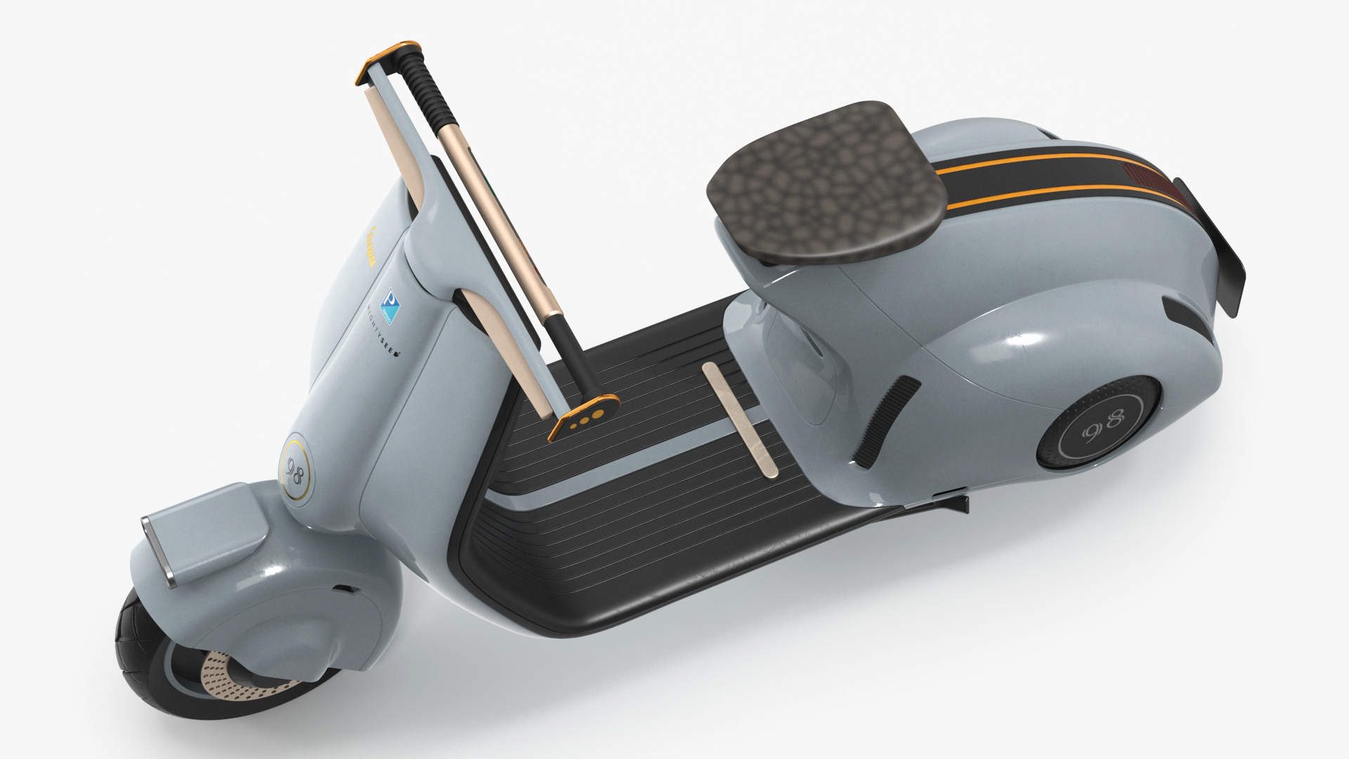 Electric Scooter Vespa 98 Blue Rigged 3D