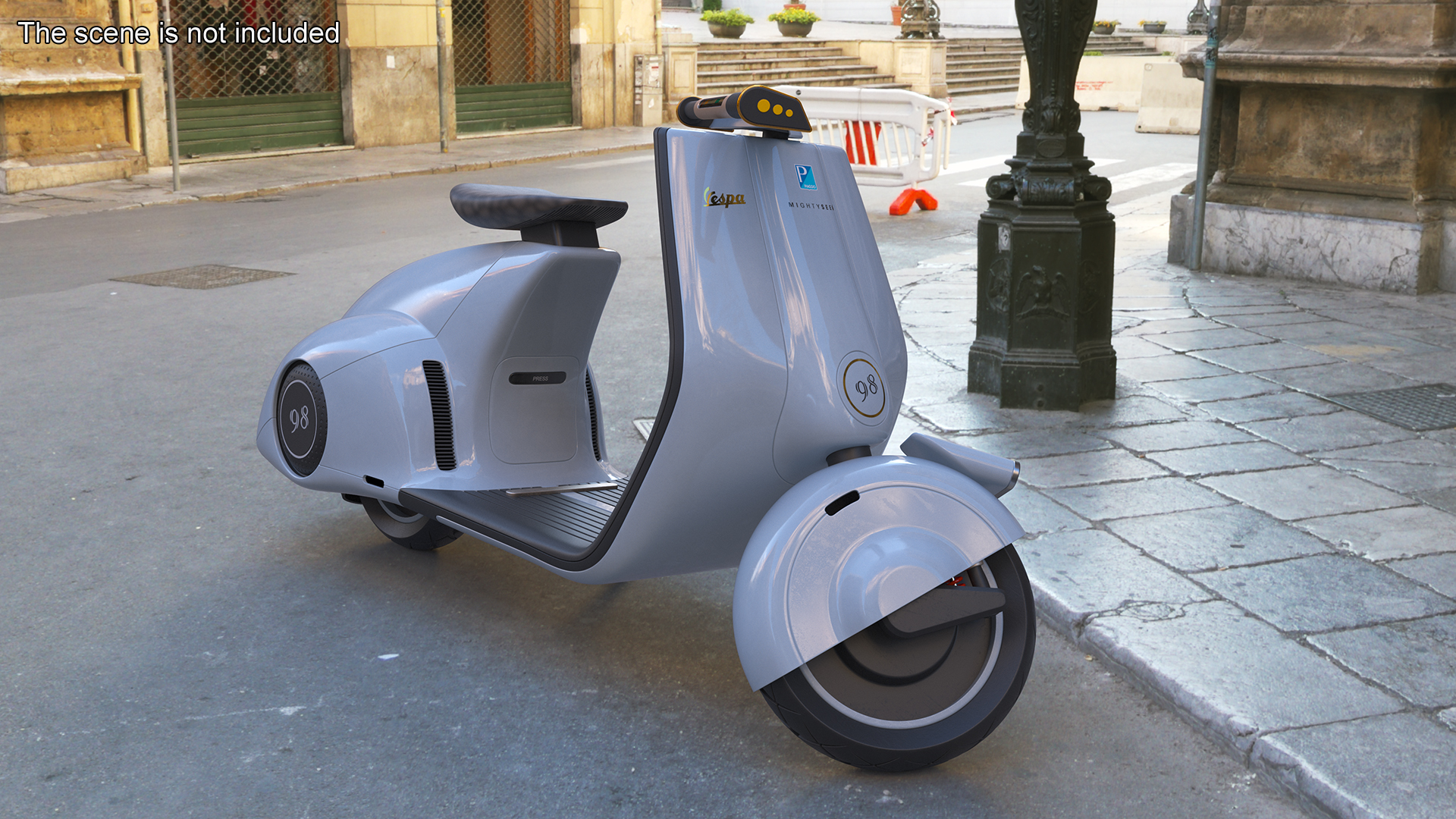 Electric Scooter Vespa 98 Blue Rigged 3D