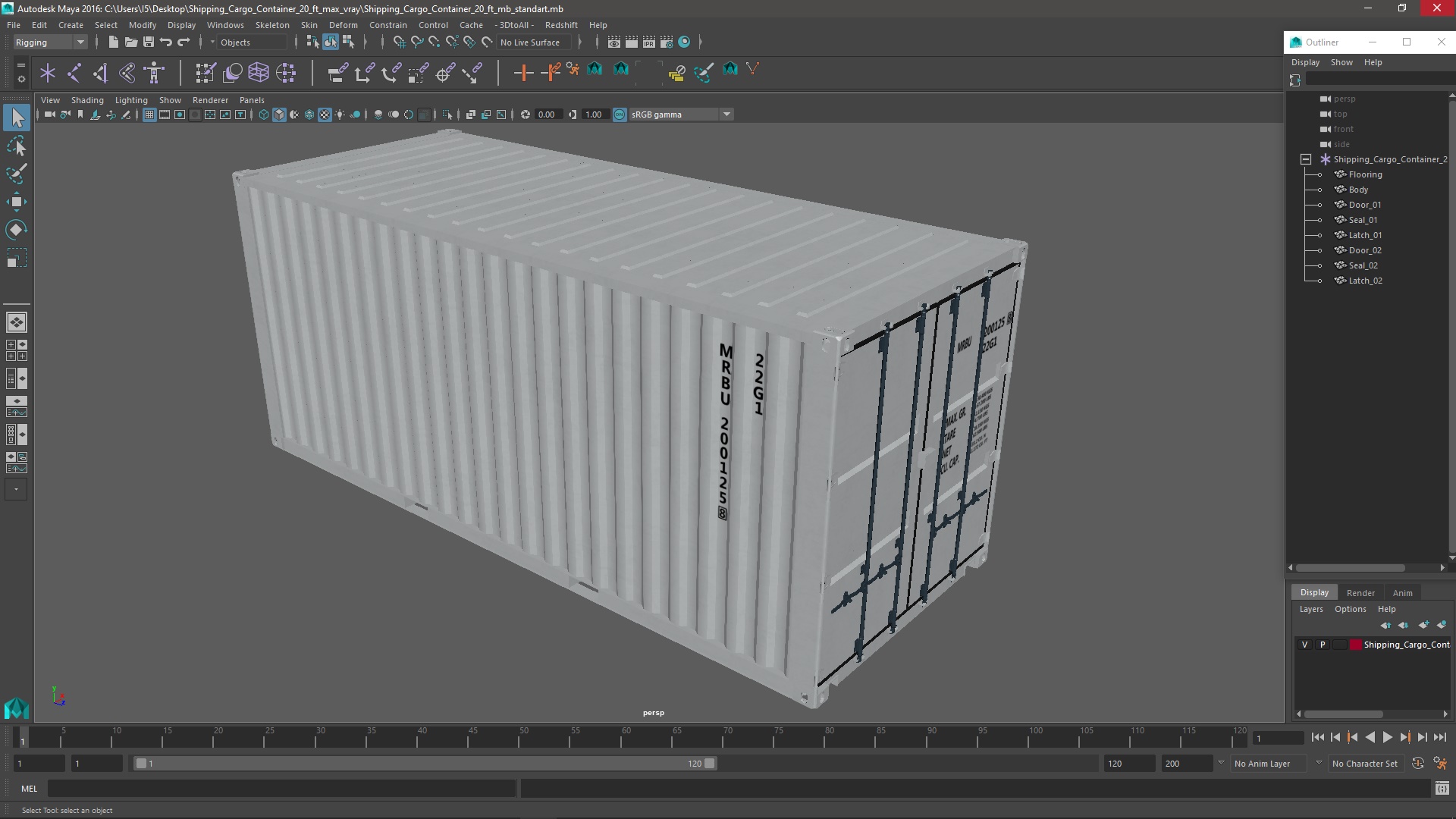 3D model Shipping Cargo Container 20 ft