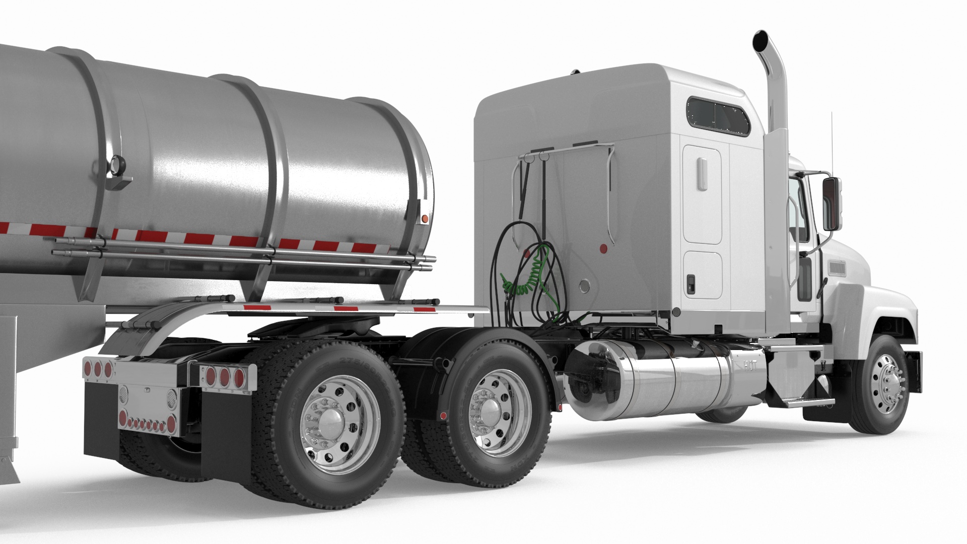 Freight Truck with Food Grade Tank Trailer 3D