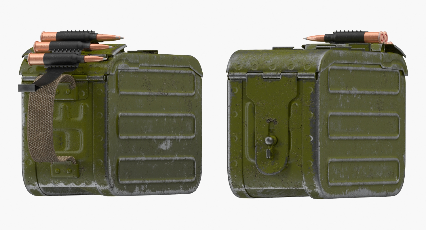 3D Russian Machine Gun PKM Ammo Box Detached