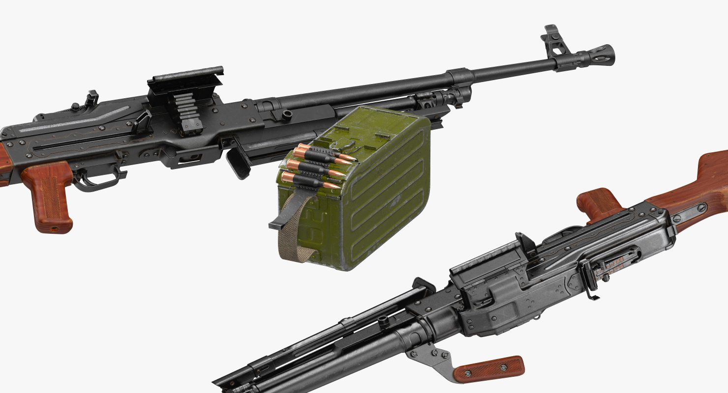 3D Russian Machine Gun PKM Ammo Box Detached