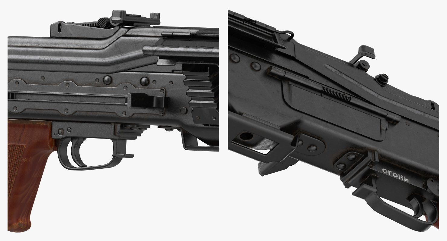 3D Russian Machine Gun PKM Ammo Box Detached