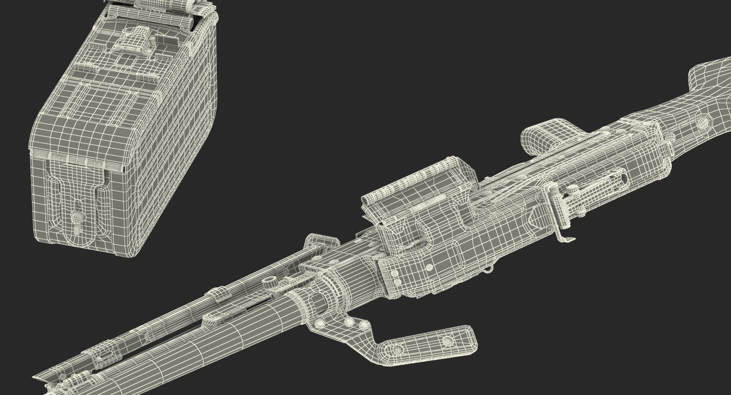 3D Russian Machine Gun PKM Ammo Box Detached