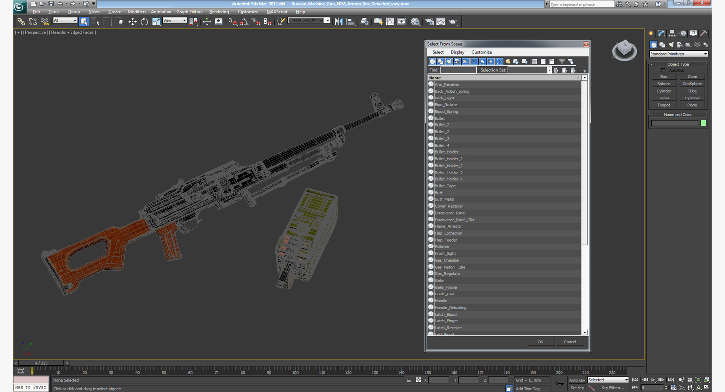 3D Russian Machine Gun PKM Ammo Box Detached