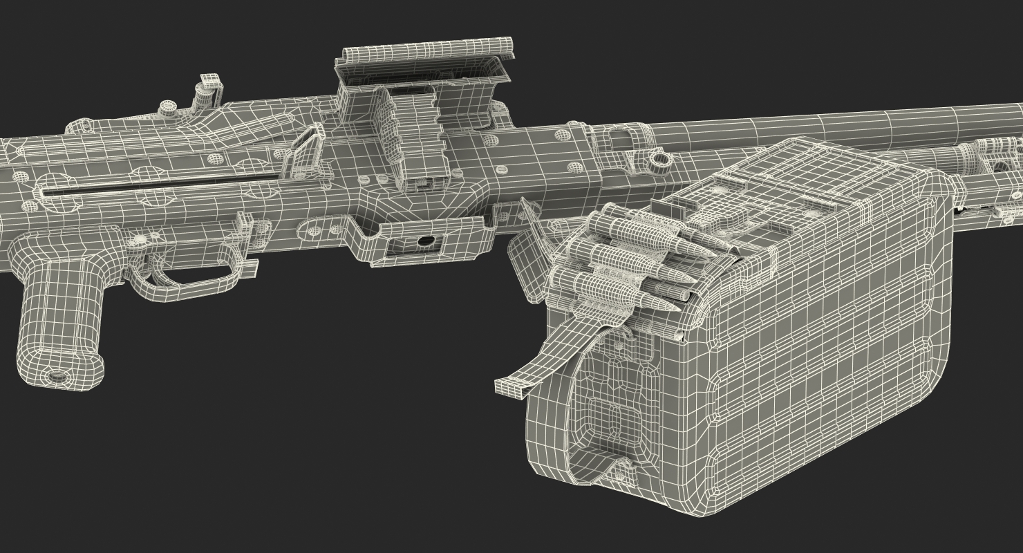 3D Russian Machine Gun PKM Ammo Box Detached