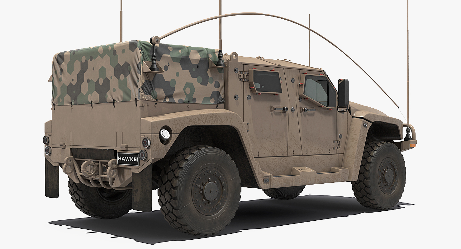 Hawkei 4x4 Protected Mobility Vehicle Rigged 3D model