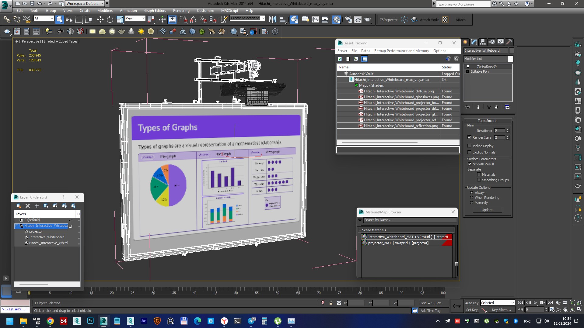 3D model Hitachi Interactive Whiteboard