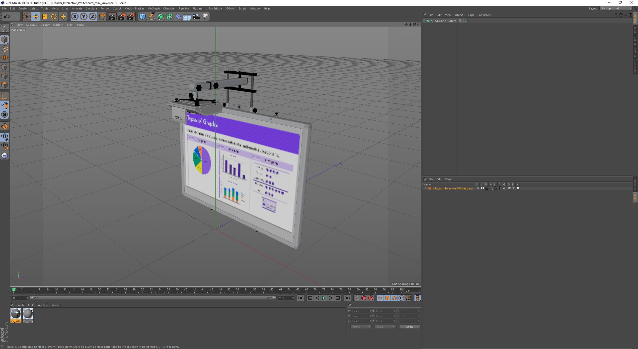 3D model Hitachi Interactive Whiteboard