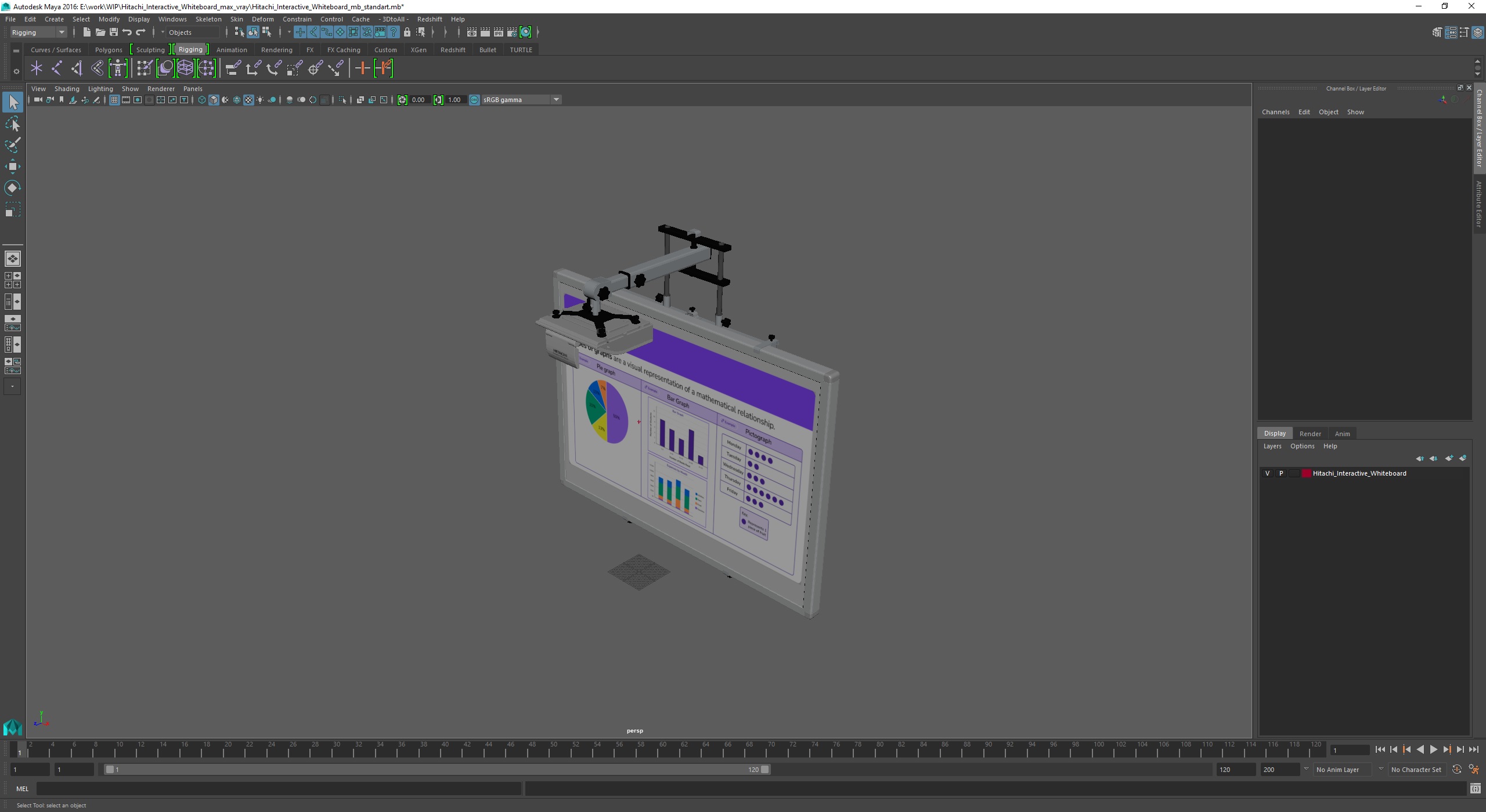 3D model Hitachi Interactive Whiteboard