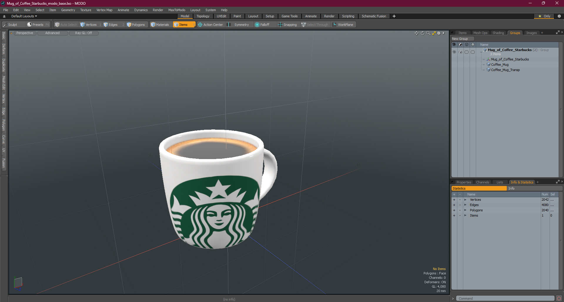 3D Mug of Coffee Starbucks model