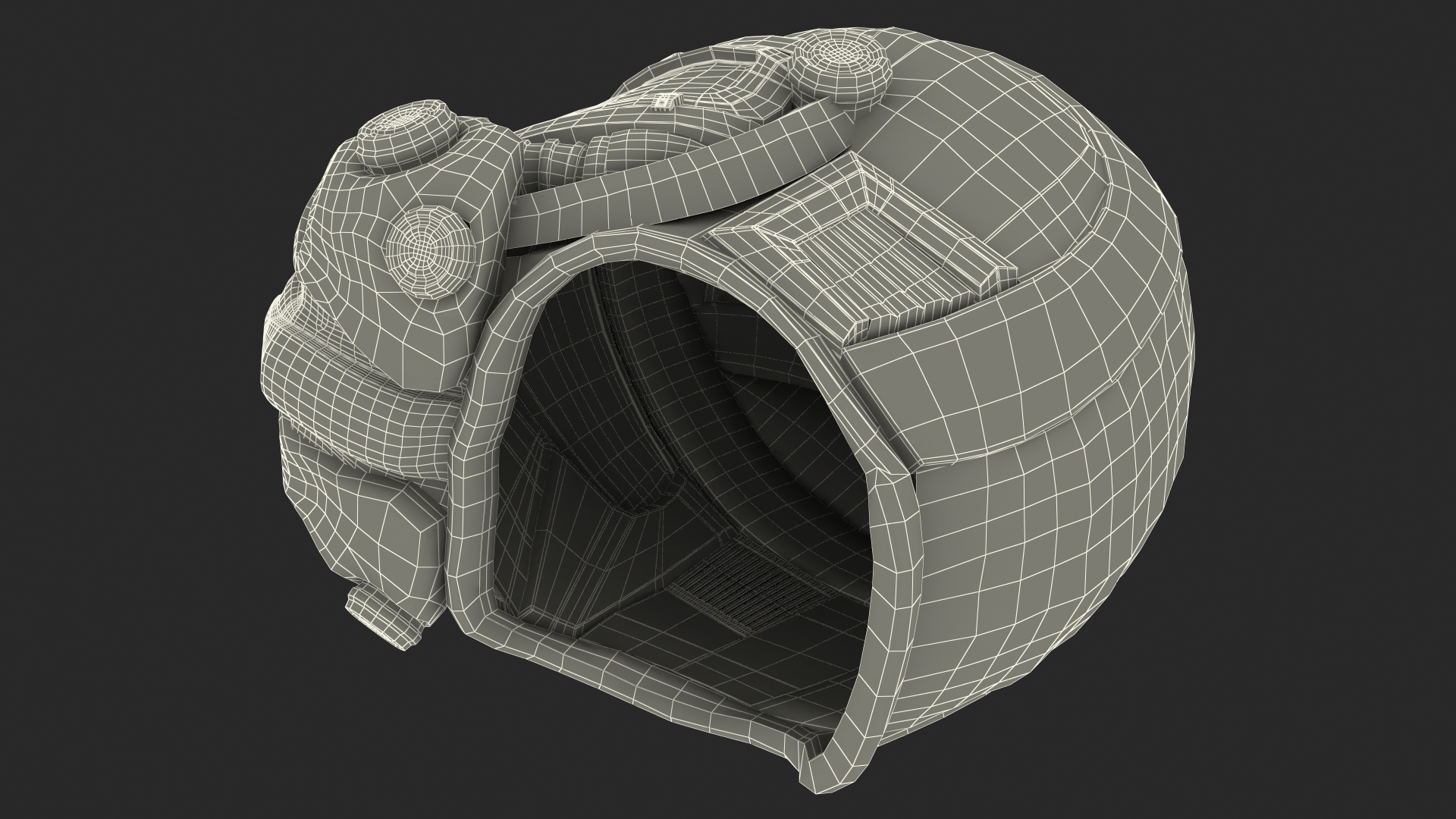 3D SciFi Helmet Green model