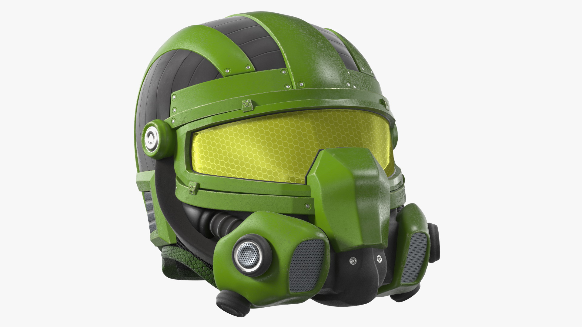 3D SciFi Helmet Green model