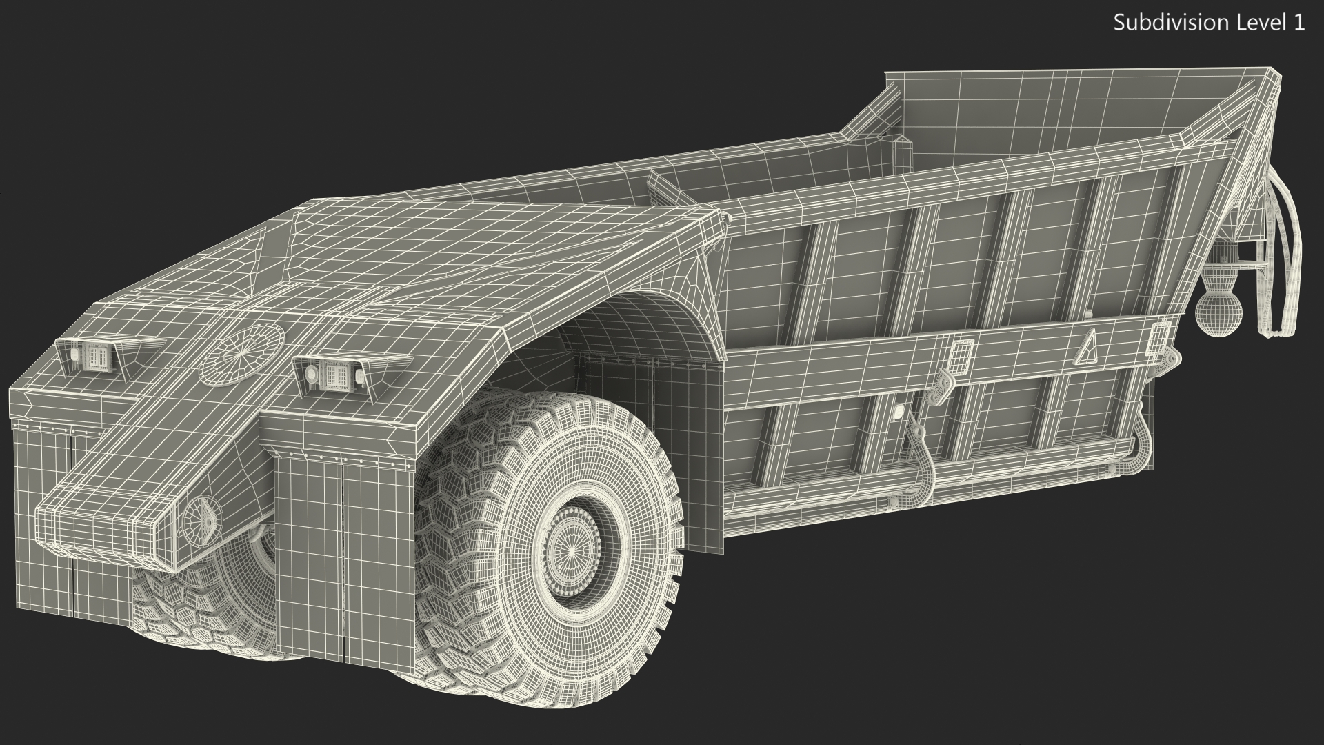 Mega Bottom Dump Trailer MBD100 Dirty Rigged 3D model