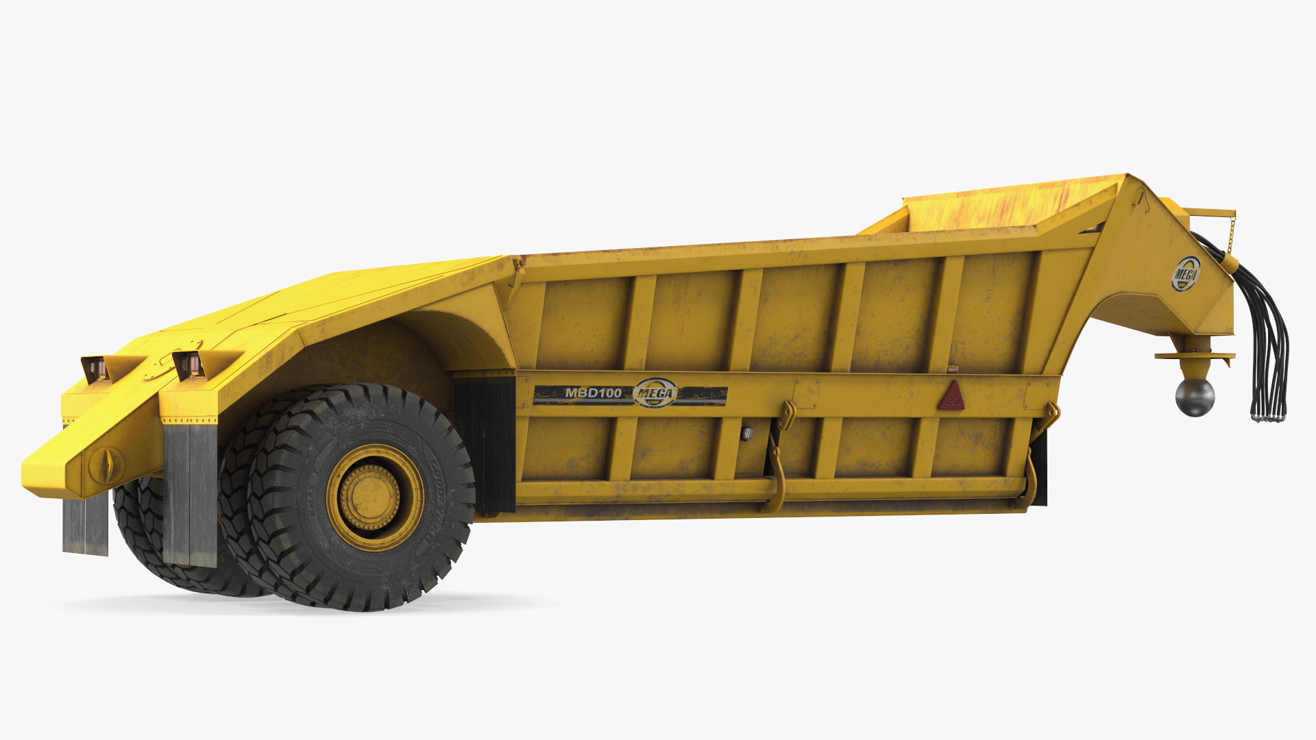 Mega Bottom Dump Trailer MBD100 Dirty Rigged 3D model