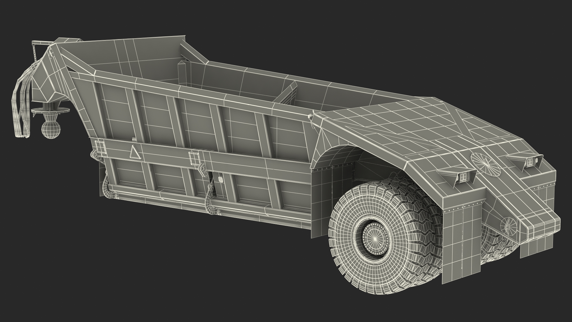 Mega Bottom Dump Trailer MBD100 Dirty Rigged 3D model