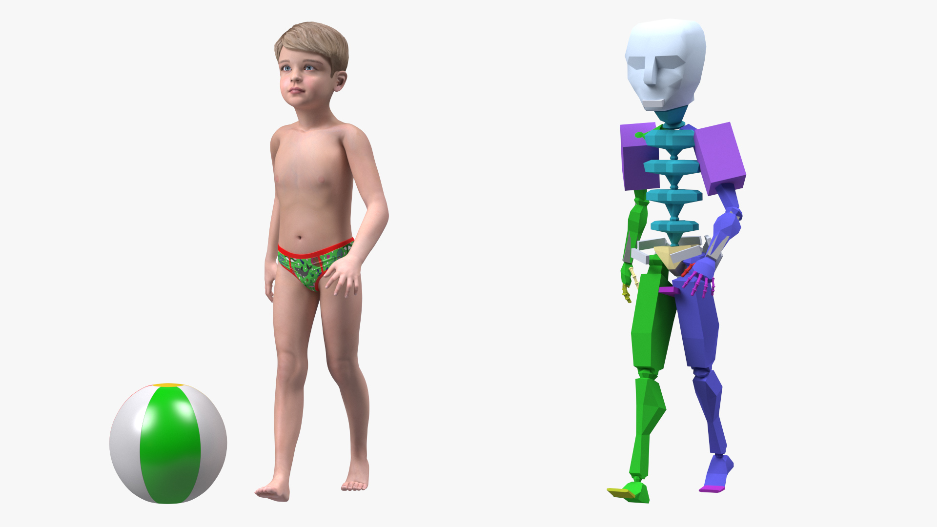 Child Boy Beach Style Rigged for Modo 3D