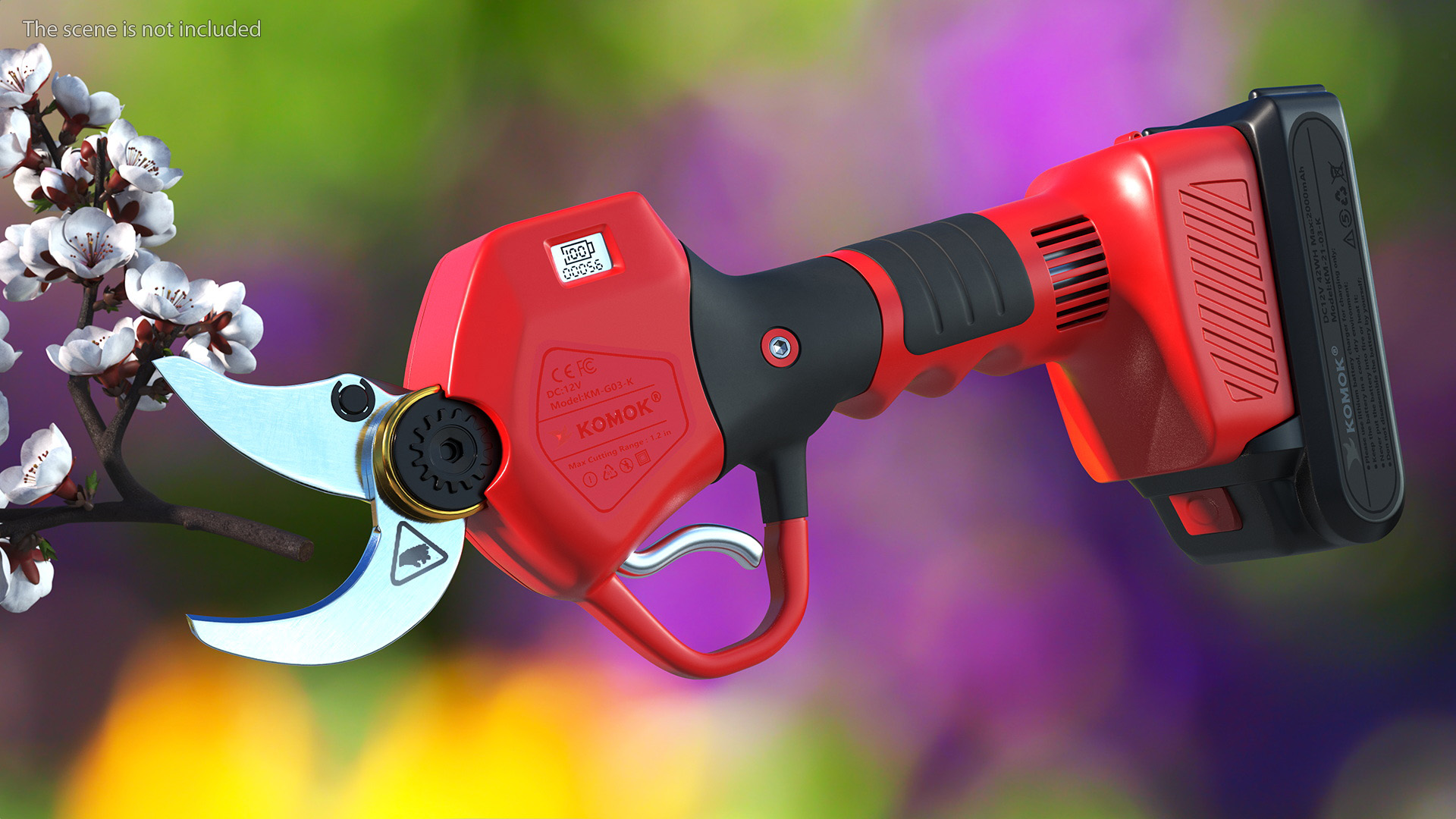 Red Cordless Pruner 3D model