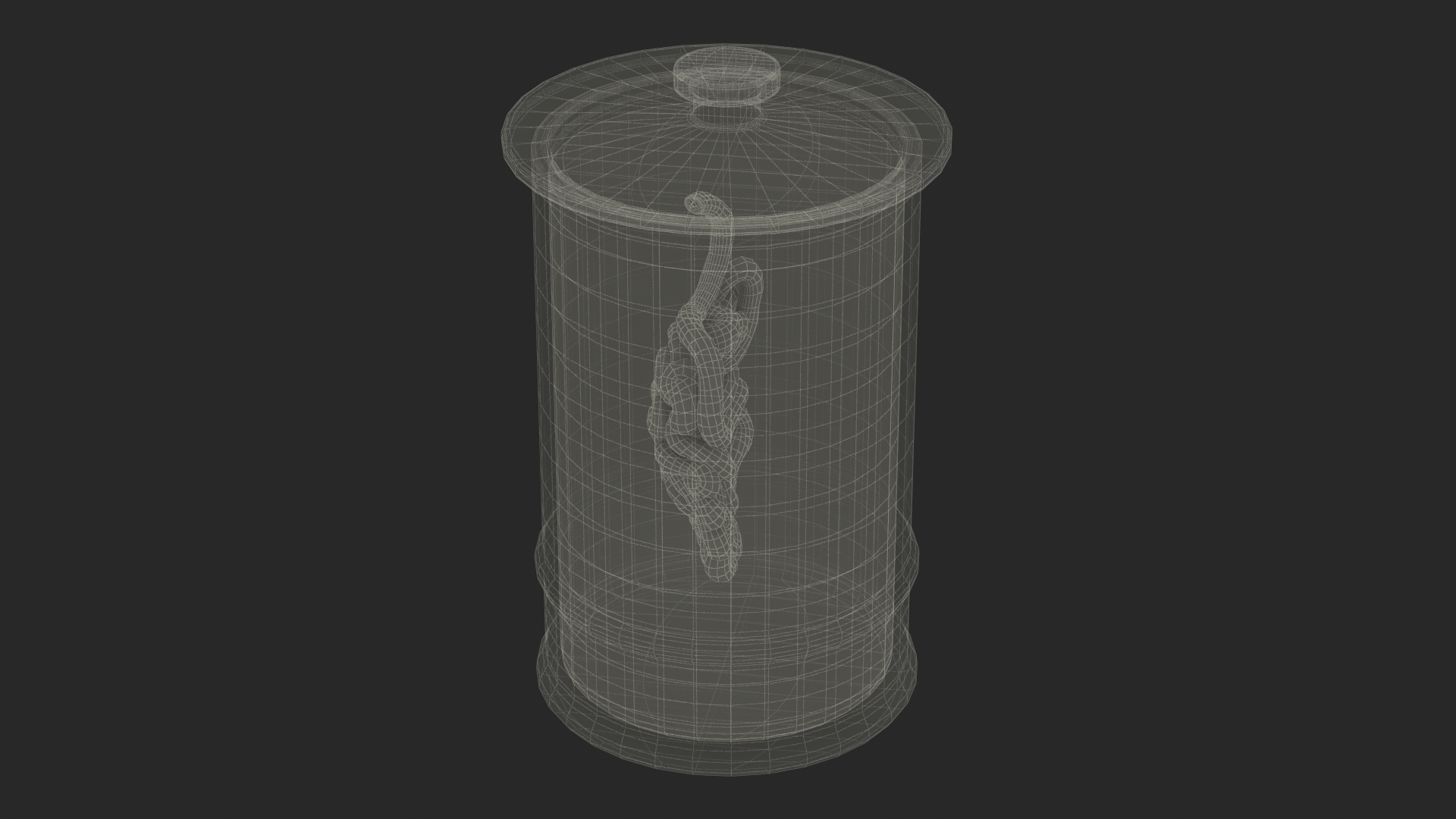 3D Human Small Intestine in Old Glass Jar model