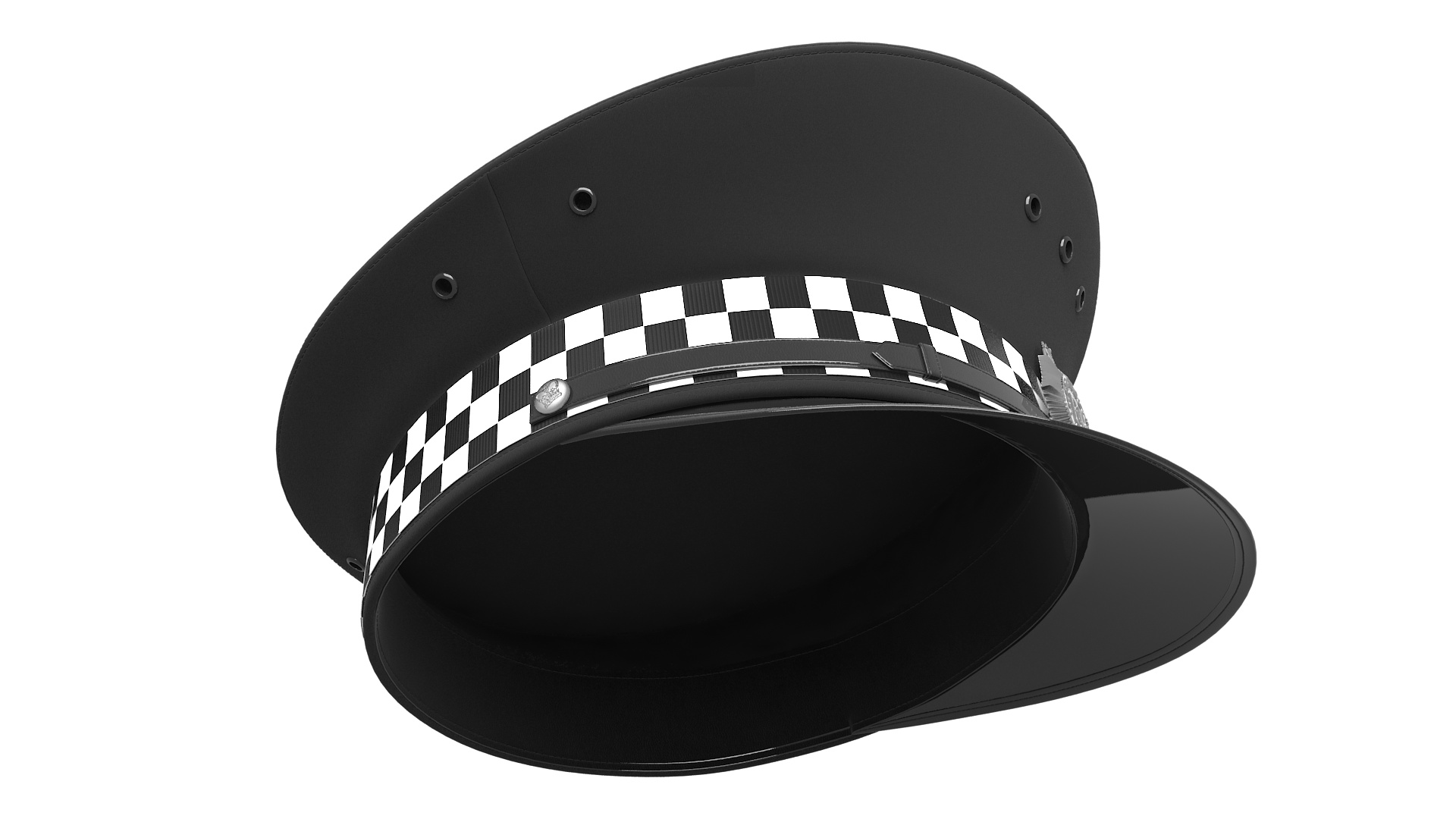 British Police Custodian Helmet with Badge 3D