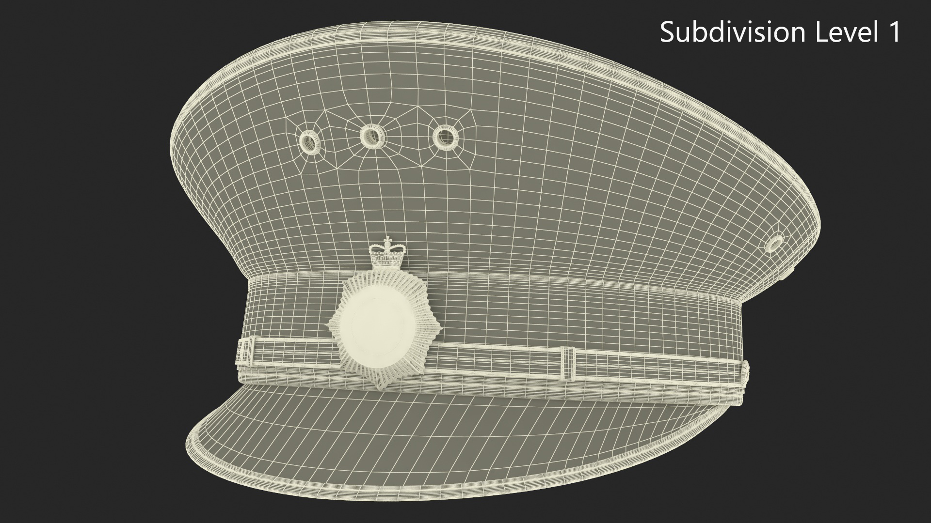 British Police Custodian Helmet with Badge 3D