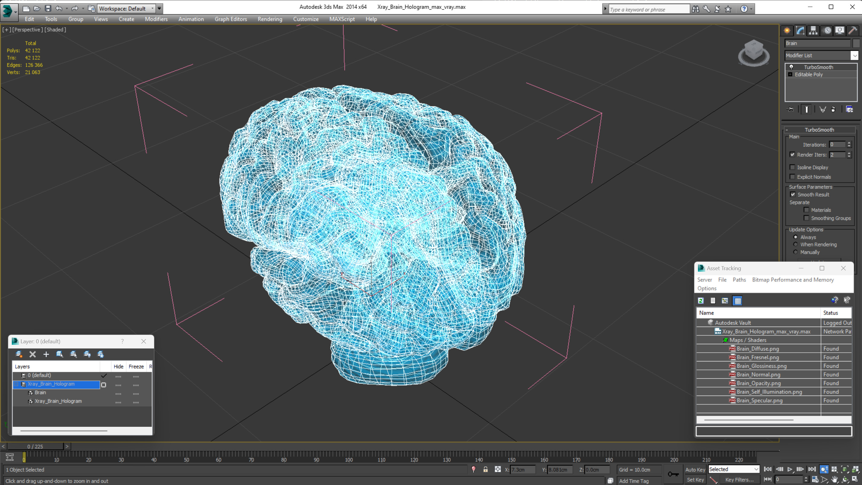 Xray Brain Hologram 3D model