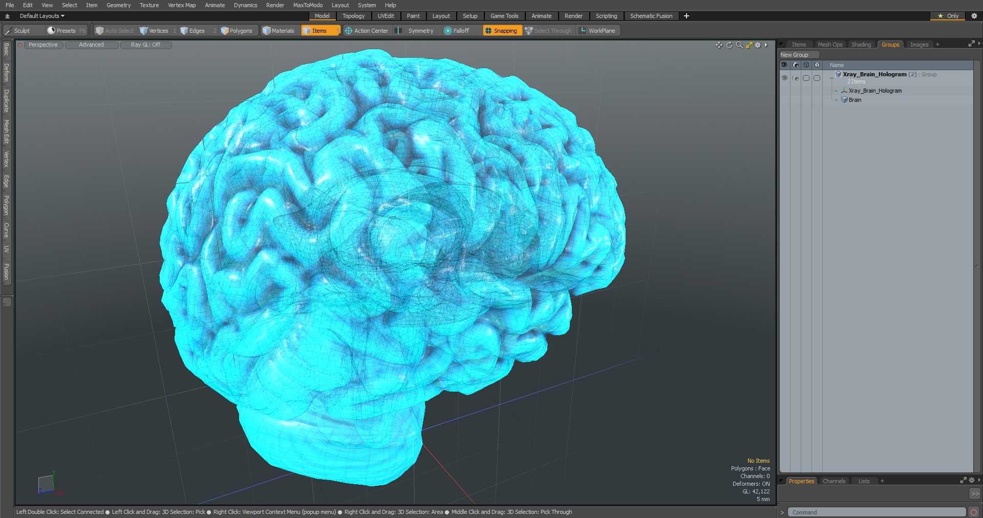 Xray Brain Hologram 3D model