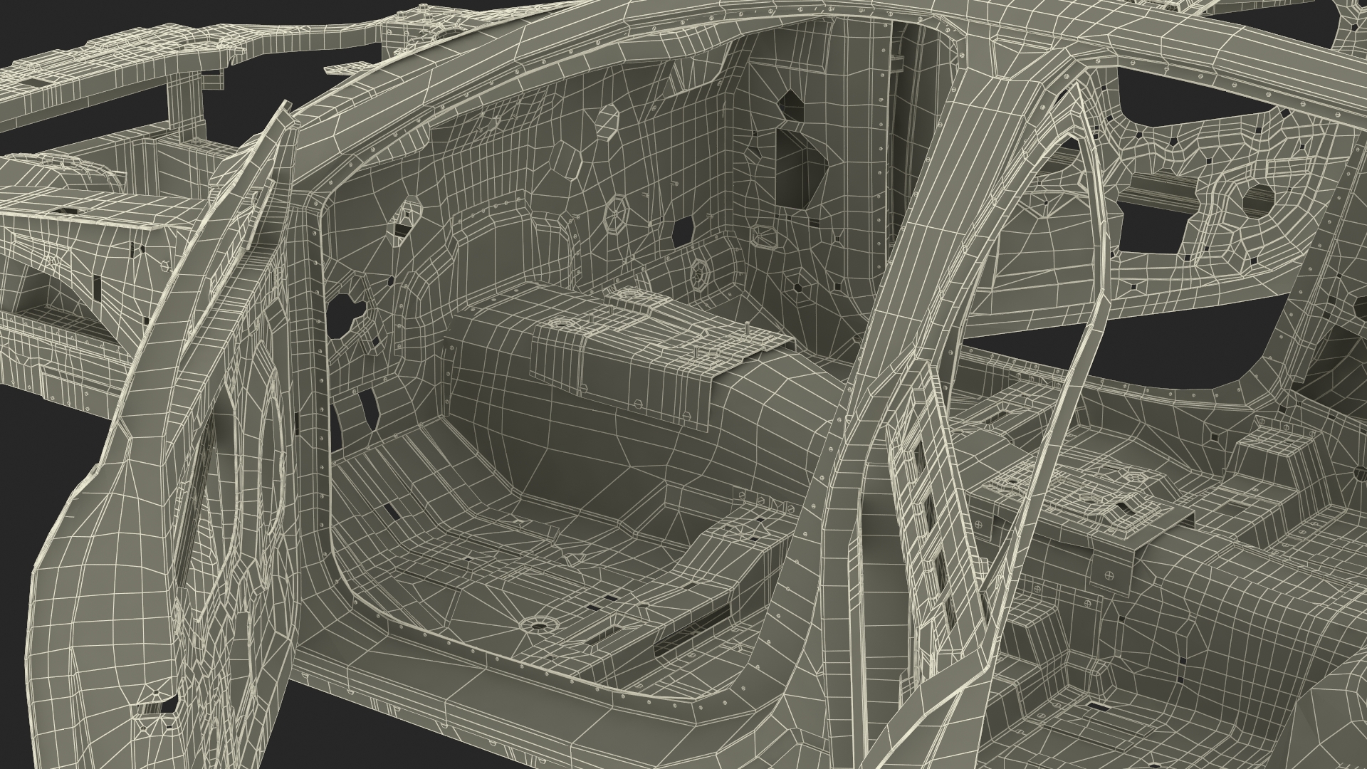 Sedan Framework Rigged 3D