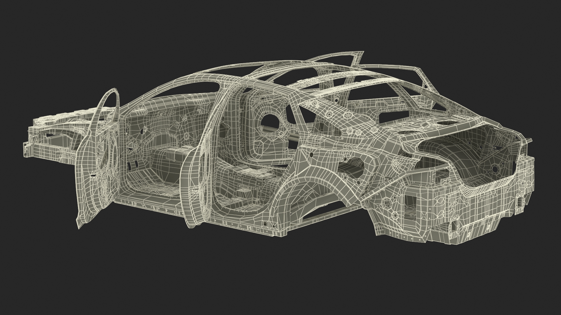 Sedan Framework Rigged 3D