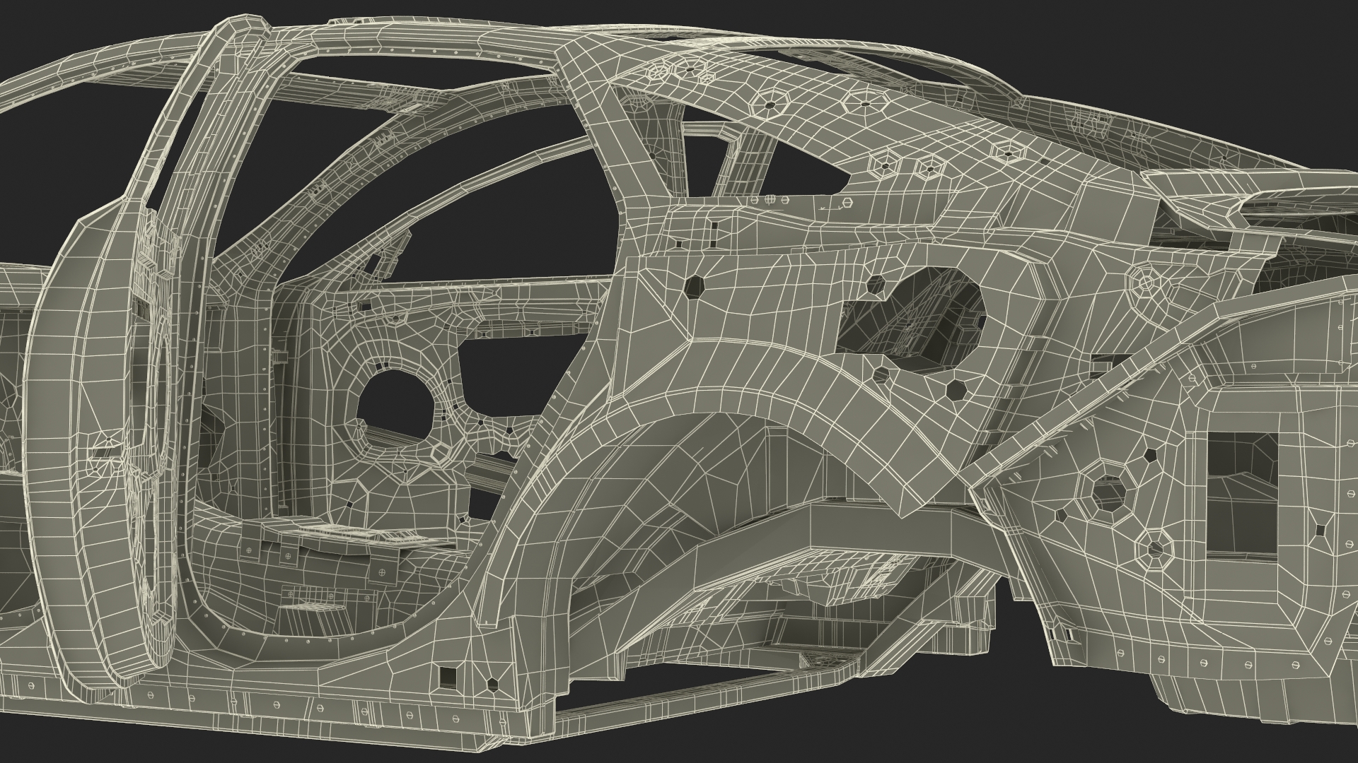 Sedan Framework Rigged 3D