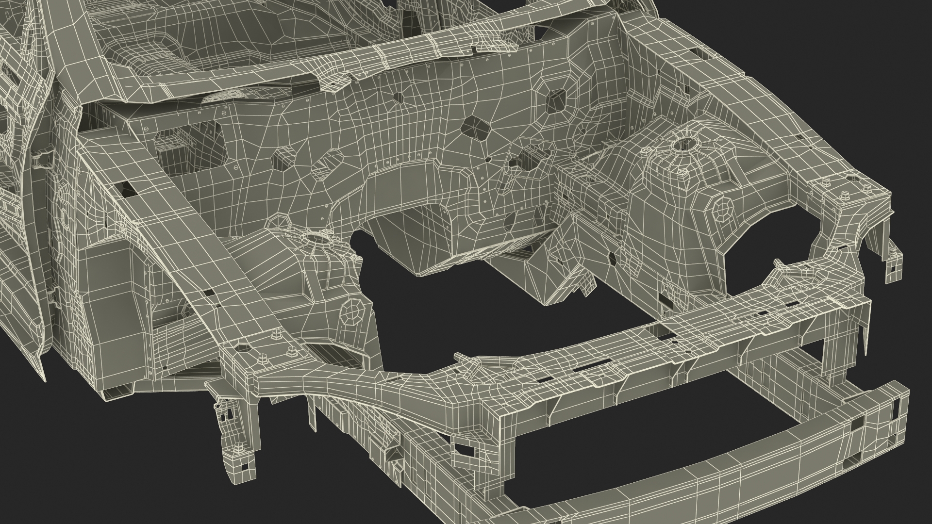 Sedan Framework Rigged 3D