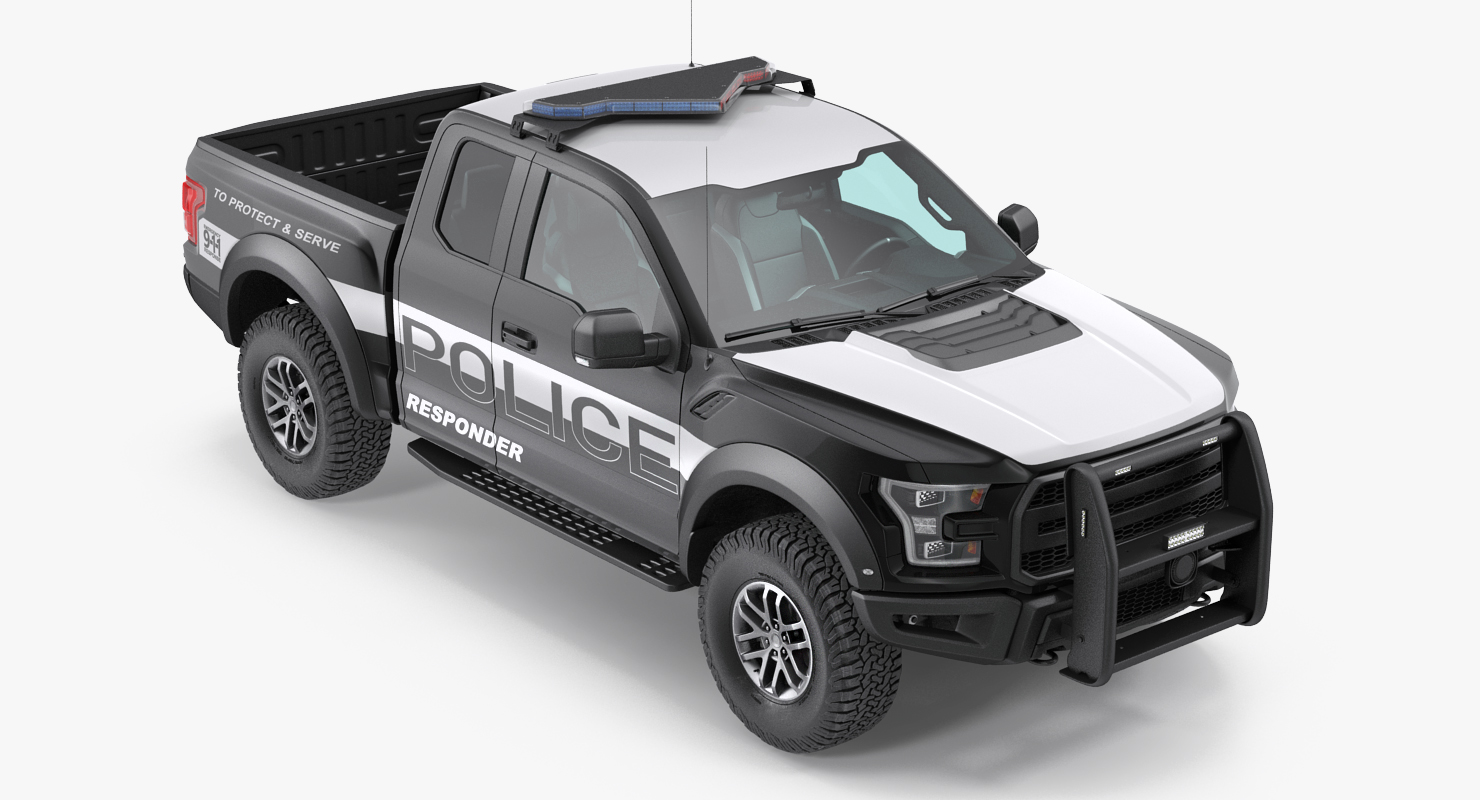 3D model Police Pickup Truck Modern Generic Simple Interior