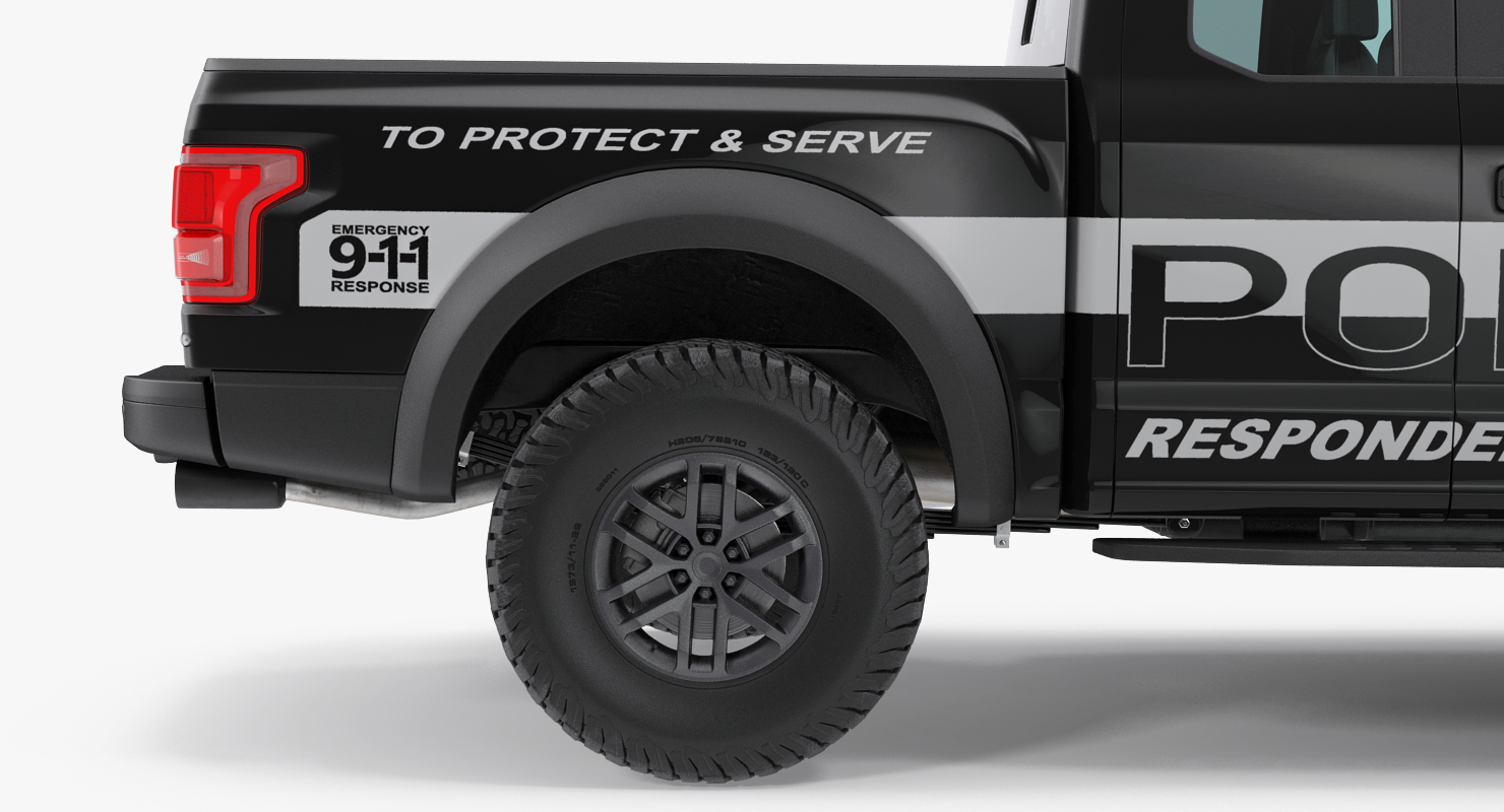 3D model Police Pickup Truck Modern Generic Simple Interior