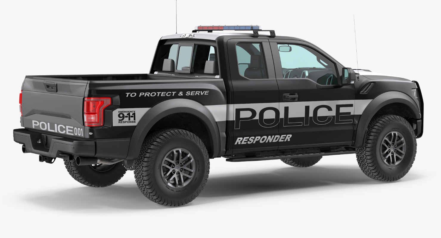 3D model Police Pickup Truck Modern Generic Simple Interior