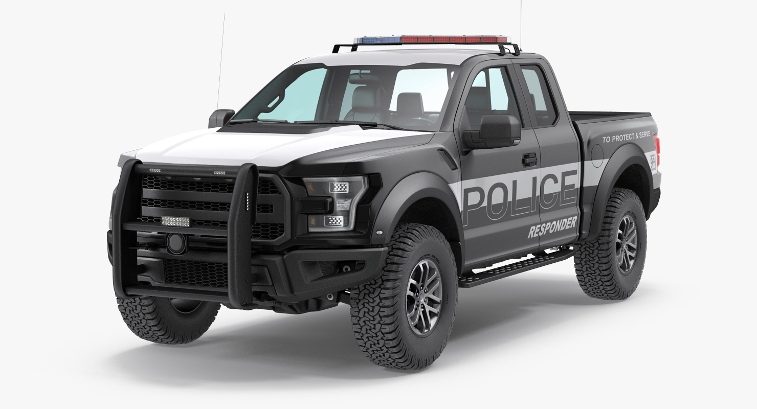 3D model Police Pickup Truck Modern Generic Simple Interior