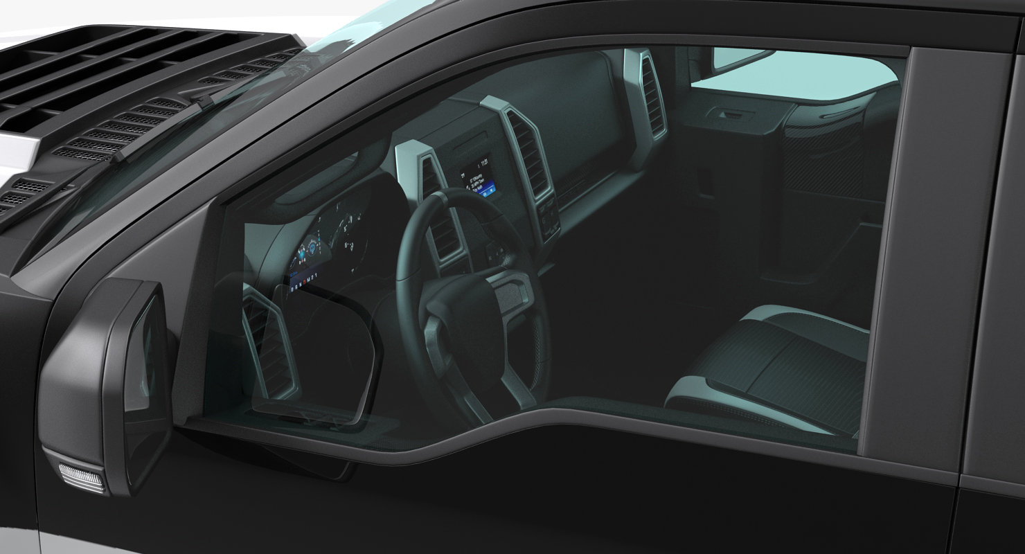 3D model Police Pickup Truck Modern Generic Simple Interior