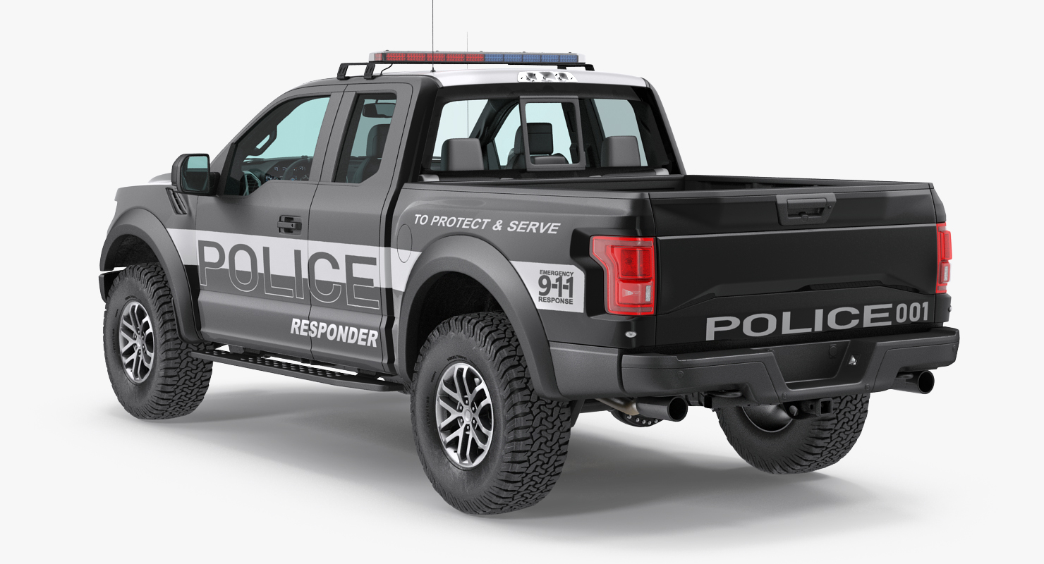 3D model Police Pickup Truck Modern Generic Simple Interior