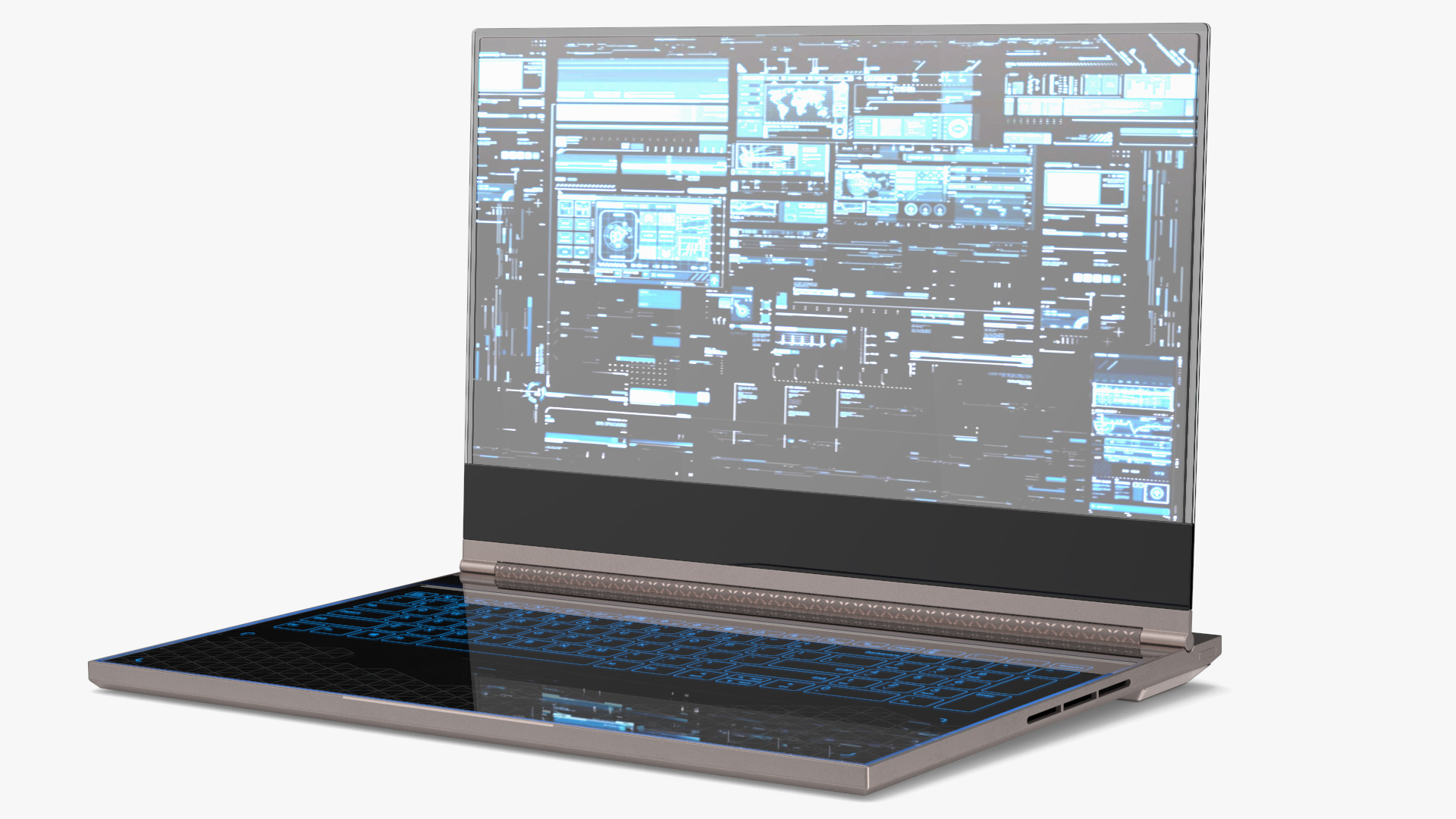 Futuristic Holographic Laptop 3D model