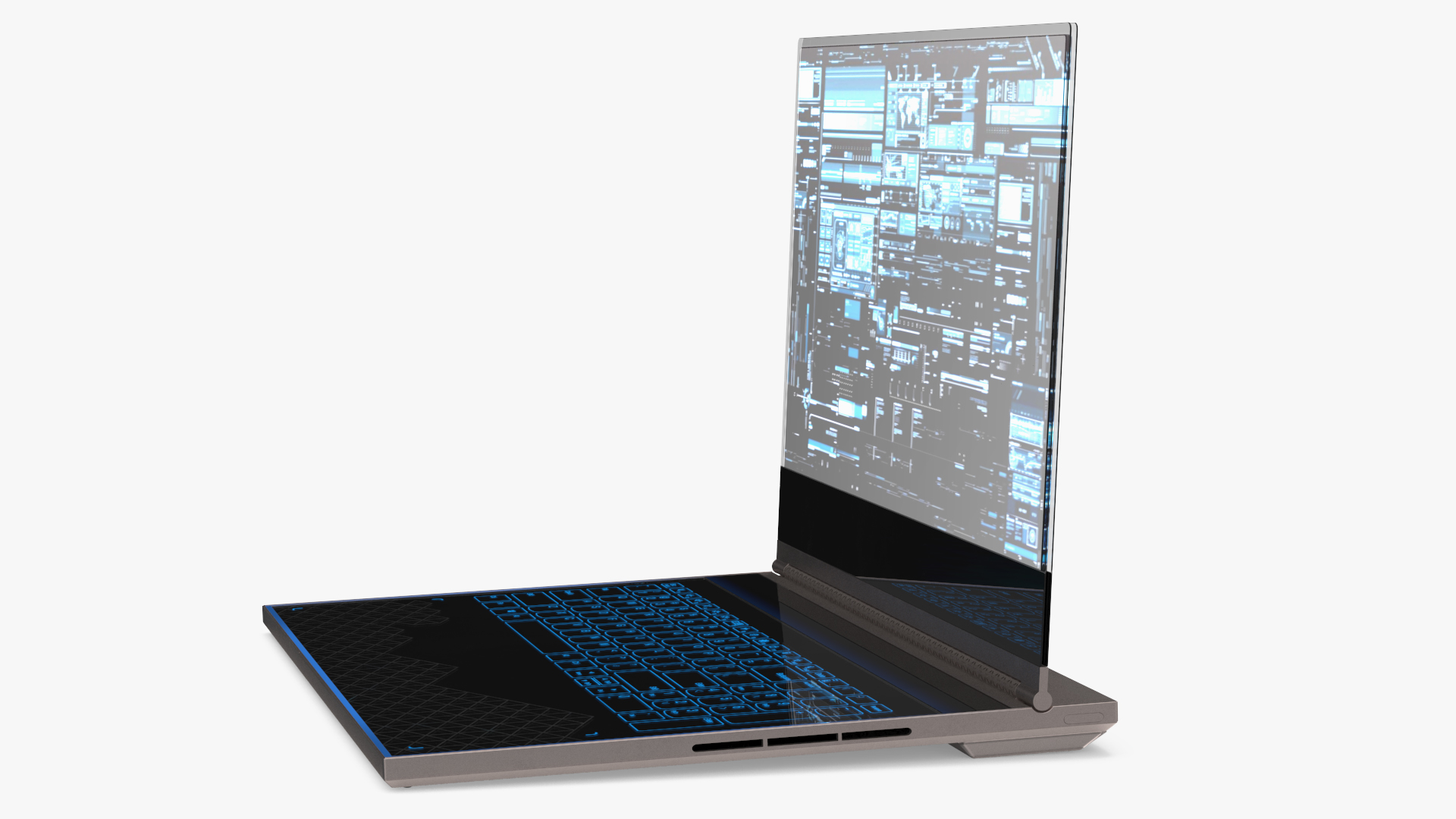 Futuristic Holographic Laptop 3D model