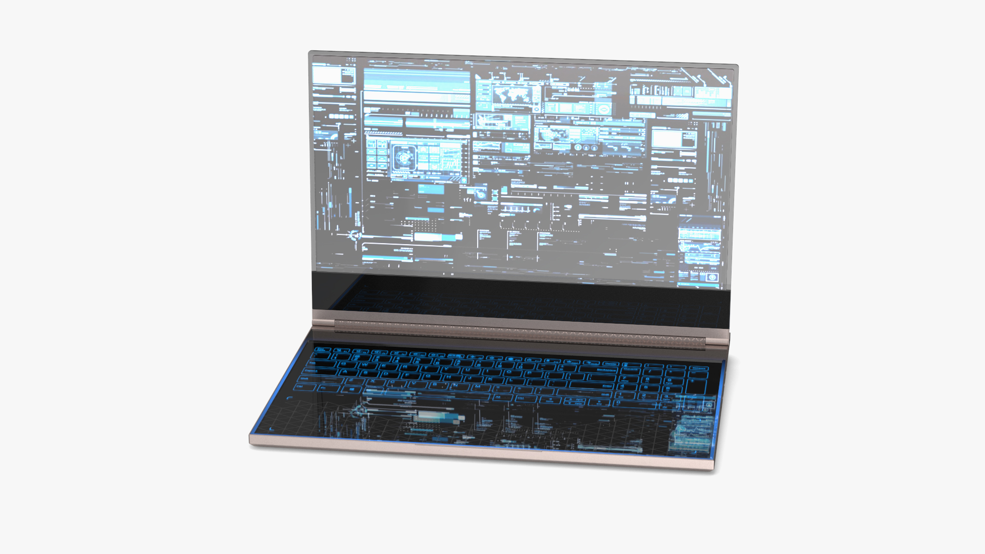 Futuristic Holographic Laptop 3D model