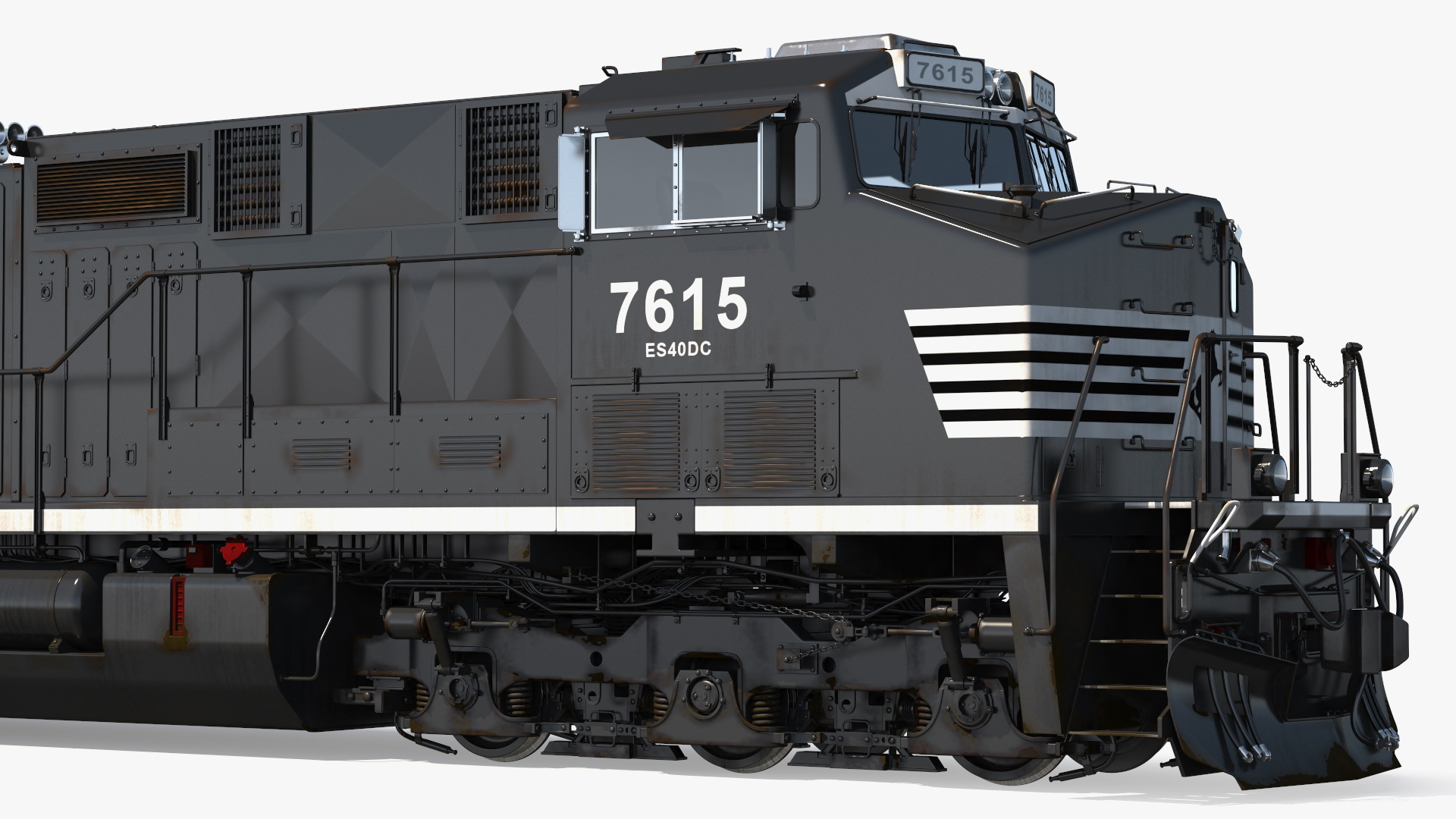 3D Norfolk Southern ES44AC Locomotive with Coal Hopper Cars